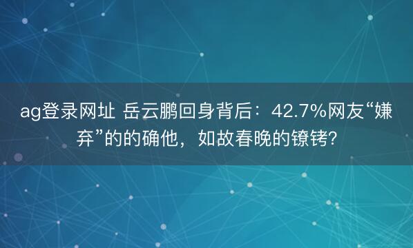 ag登录网址 岳云鹏回身背后:42.7%网友“嫌弃”的的确他,如故春晚的镣铐?