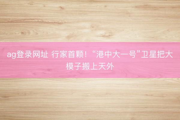 ag登录网址 行家首颗！“港中大一号”卫星把大模子搬上天外