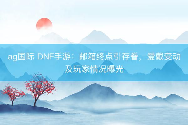 ag国际 DNF手游：邮箱终点引存眷，爱戴变动及玩家情况曝光