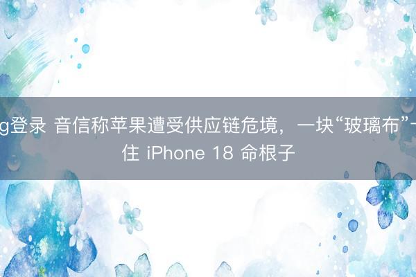 ag登录 音信称苹果遭受供应链危境，一块“玻璃布”卡住 iPhone 18 命根子