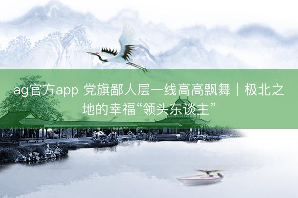ag官方app 党旗鄙人层一线高高飘舞｜极北之地的幸福“领头东谈主”