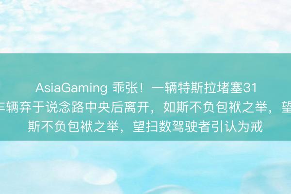 AsiaGaming 乖张！一辆特斯拉堵塞318国说念，车主竟将车辆弃于说念路中央后离开，如斯不负包袱之举，望扫数驾驶者引认为戒
