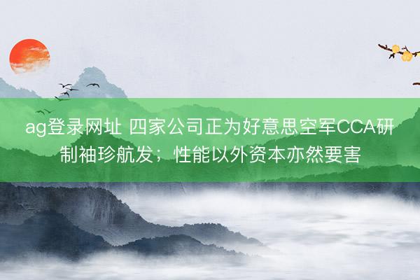 ag登录网址 四家公司正为好意思空军CCA研制袖珍航发；性能以外资本亦然要害