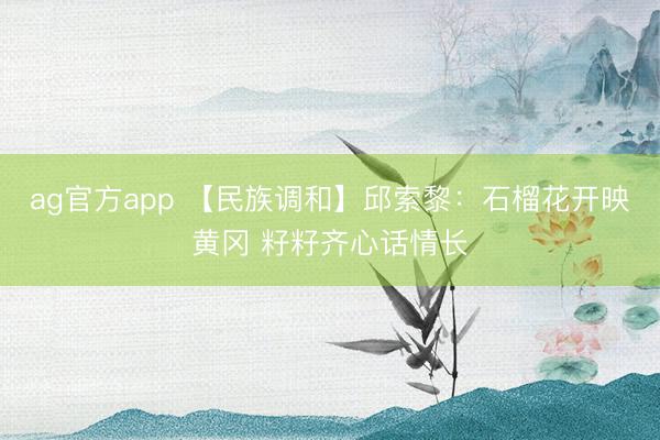 ag官方app 【民族调和】邱索黎:石榴花开映黄冈 籽籽齐心话情长