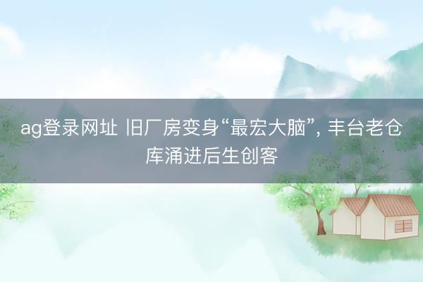 ag登录网址 旧厂房变身“最宏大脑”， 丰台老仓库涌进后生创客