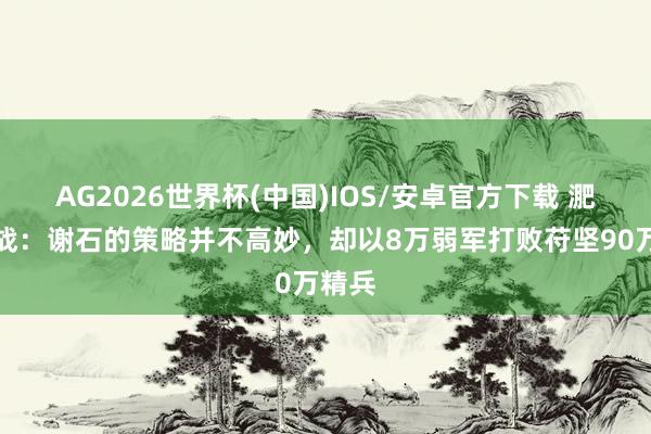 AG2026世界杯(中国)IOS/安卓官方下载 淝水大战：谢石的策略并不高妙，却以8万弱军打败苻坚90万精兵