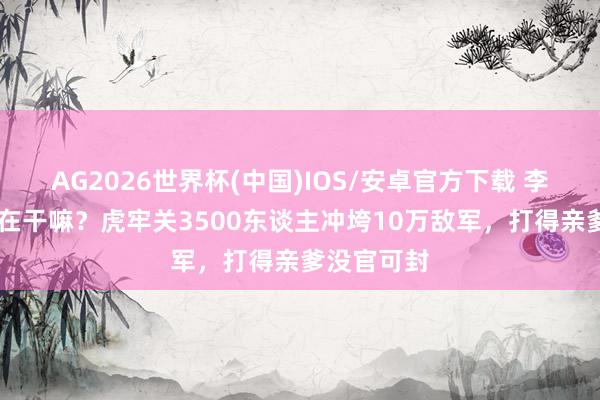 AG2026世界杯(中国)IOS/安卓官方下载 李世民24岁在干嘛？虎牢关3500东谈主冲垮10万敌军，打得亲爹没官可封