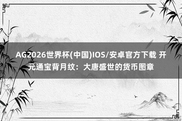 AG2026世界杯(中国)IOS/安卓官方下载 开元通宝背月纹：大唐盛世的货币图章