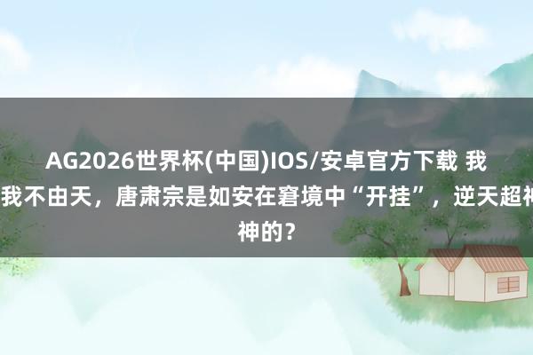 AG2026世界杯(中国)IOS/安卓官方下载 我命由我不由天，唐肃宗是如安在窘境中“开挂”，逆天超神的？
