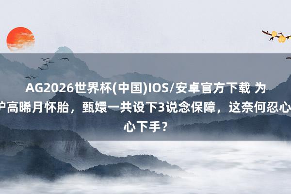 AG2026世界杯(中国)IOS/安卓官方下载 为了防护高晞月怀胎，甄嬛一共设下3说念保障，这奈何忍心下手？