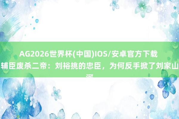AG2026世界杯(中国)IOS/安卓官方下载 四辅臣废杀二帝：刘裕挑的忠臣，为何反手掀了刘家山河