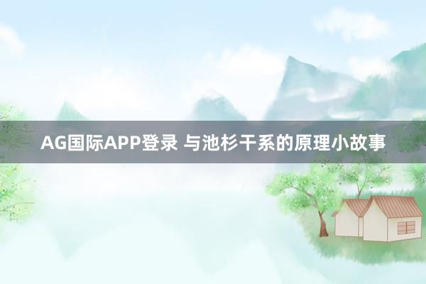 AG国际APP登录 与池杉干系的原理小故事