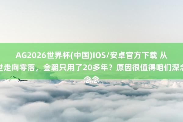 AG2026世界杯(中国)IOS/安卓官方下载 从盛世走向零落，金朝只用了20多年？原因很值得咱们深念念