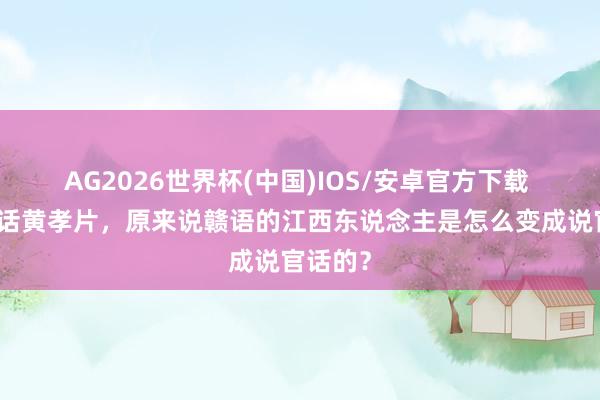 AG2026世界杯(中国)IOS/安卓官方下载 江淮官话黄孝片,原来说赣语的江西东说念主是怎么变成说官话的?