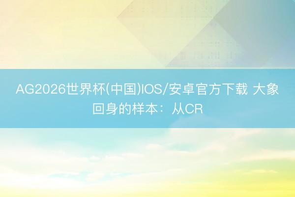 AG2026世界杯(中国)IOS/安卓官方下载 大象回身的样本：从CR