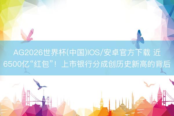 AG2026世界杯(中国)IOS/安卓官方下载 近6500亿“红包”！上市银行分成创历史新高的背后