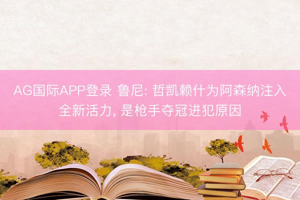 AG国际APP登录 鲁尼: 哲凯赖什为阿森纳注入全新活力， 是枪手夺冠进犯原因