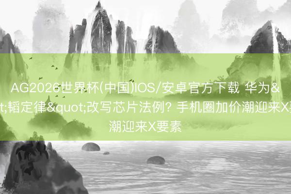 AG2026世界杯(中国)IOS/安卓官方下载 华为"韬定律"改写芯片法例? 手机圈加价潮迎来X要素
