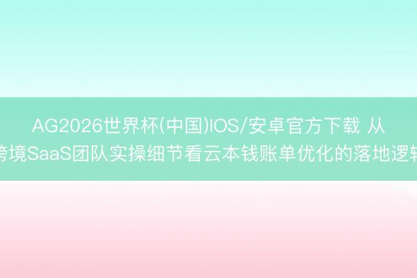AG2026世界杯(中国)IOS/安卓官方下载 从跨境SaaS团队实操细节看云本钱账单优化的落地逻辑
