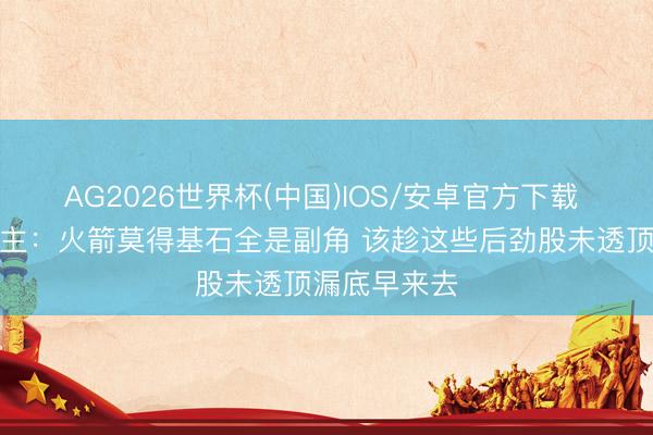 AG2026世界杯(中国)IOS/安卓官方下载 媒体东说念主：火箭莫得基石全是副角 该趁这些后劲股未透顶漏底早来去
