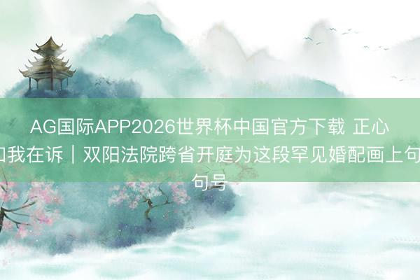 AG国际APP2026世界杯中国官方下载 正心·如我在诉｜双阳法院跨省开庭为这段罕见婚配画上句号