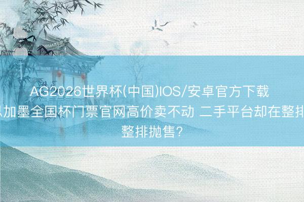 AG2026世界杯(中国)IOS/安卓官方下载 好意思加墨全国杯门票官网高价卖不动 二手平台却在整排抛售?