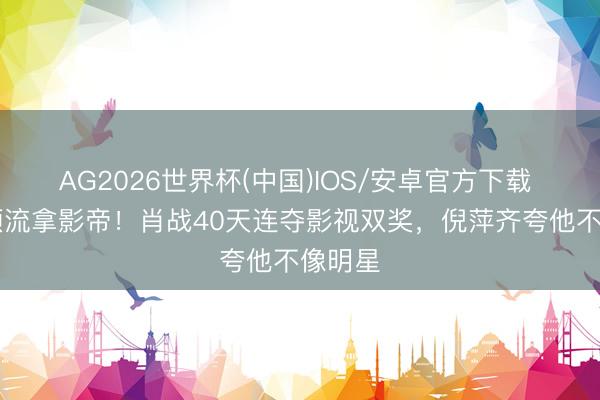 AG2026世界杯(中国)IOS/安卓官方下载 90后顶流拿影帝！肖战40天连夺影视双奖，倪萍齐夸他不像明星