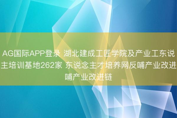 AG国际APP登录 湖北建成工匠学院及产业工东说念主培训基地262家 东说念主才培养网反哺产业改进链