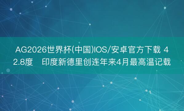 AG2026世界杯(中国)IOS/安卓官方下载 42.8度　印度新德里创连年来4月最高温记载