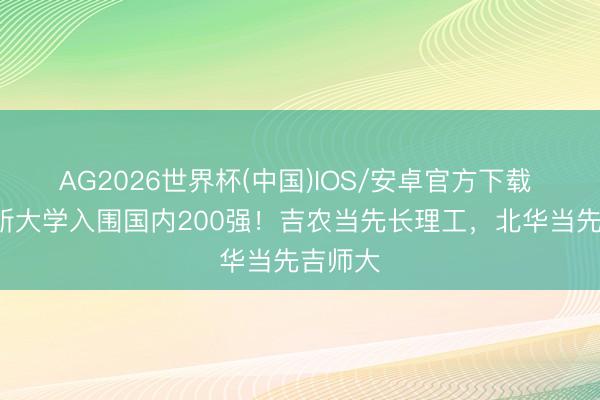 AG2026世界杯(中国)IOS/安卓官方下载 吉林4所大学入围国内200强！吉农当先长理工，北华当先吉师大